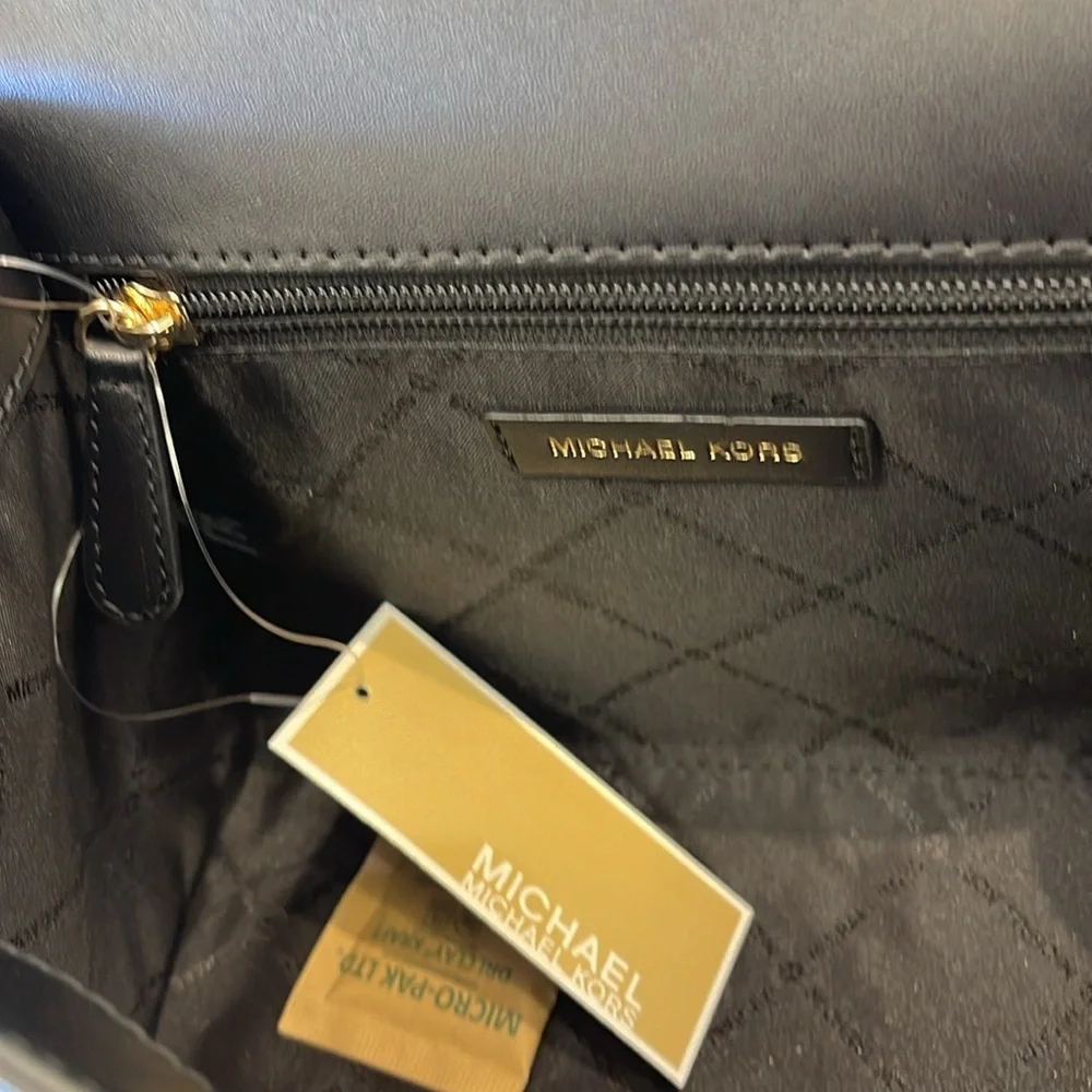 Michael Kors Whitney Medium Leather Flap Signature Satchel Shoulder Crossbody